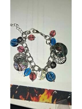 Lia Sophia  Retired WINDSONG Abalone & Glass Bead Bracelet